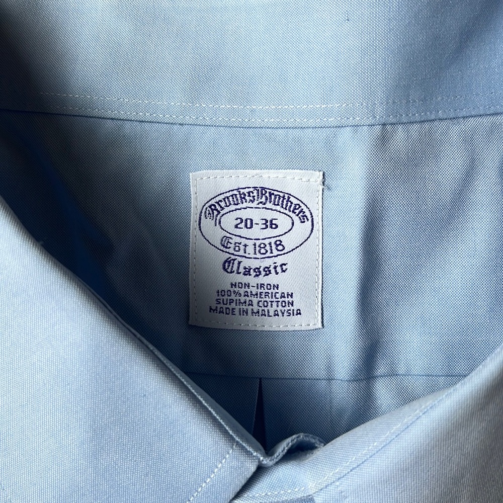 Light blue brooks brothers button down classic shirt.